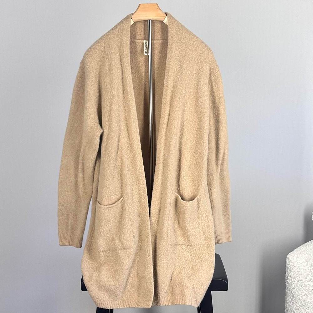 Cozy Tan Open-Front Cardigan | Women’s M
